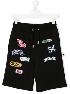 Gcds Kids multi-patch track shorts