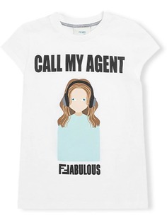 Fendi Kids футболка с принтом Fabulous