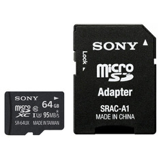 Карта памяти 64Gb - Sony UHS-1 Class 10 SR-64UXA с переходником под SD