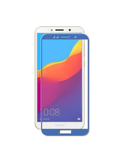 Аксессуар Стекло противоударное для Huawei Y5 Prime 2018/Honor 7A Gurdini 2.5D Full Screen Blue 907955