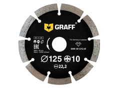 Диск Graff GDD 18 125.10 алмазный сегментный по бетону и камню 125х10х2.0х22.23mm