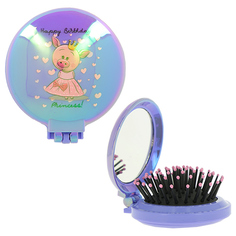 Расческа для волос MISS PINKY FUNNY PIG с зеркалом фиолетовая