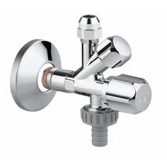 Угловой вентиль GROHE комбинированный 1/2″-3/8″ для подключения смесителей, хром (22036000)