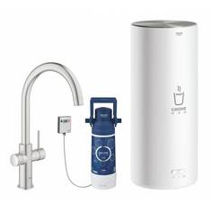 Смеситель для кухни GROHE Red Duo New с функцией кипячения воды (бойлер L-size в комплекте), суперсталь (30079DC1)