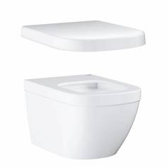 Подвесной безободковый унитаз GROHE Euro Ceramic с сиденьем с микролифтом (NW0023)