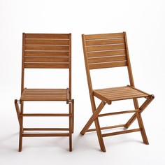 Комплект из 2 складных стульев из эвкалипта, Euka La Redoute Interieurs