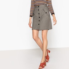 Юбка в форме трапеции на пуговицах спереди La Redoute Collections