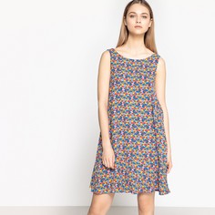 Платье с разноцветным цветочным рисунком и воланами по низу La Redoute Collections