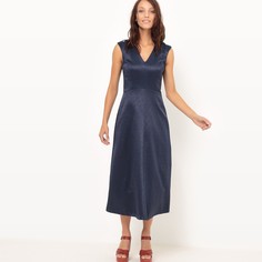 Платье однотонное средней длины, расширяющееся к низу, без рукавов La Redoute Collections
