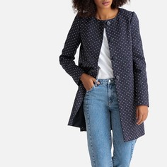 Пальто до колен с принтом в горошек La Redoute Collections