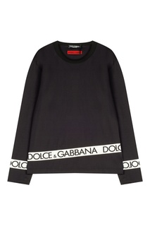 Черный лонгслив с логотипом Dolce & Gabbana