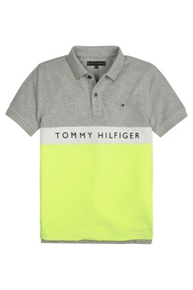 Желто-серая футболка-поло Tommy Hilfiger Kids