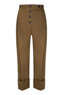Хлопковые брюки цвета хаки Ruban