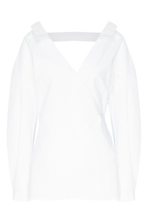 Белая хлопковая рубашка на запах Ruban