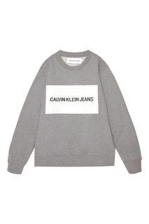 Серый свитшот с логотипом Calvin Klein