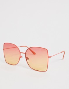 Квадратные солнцезащитные очки в стиле 70-х с металлической оправой ASOS DESIGN - Розовый