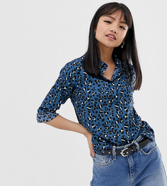 Рубашка с леопардовым принтом Brave Soul Petite - Синий