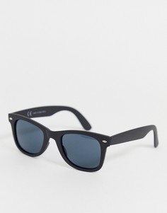 Черные квадратные матовые солнцезащитные очки River Island - Черный