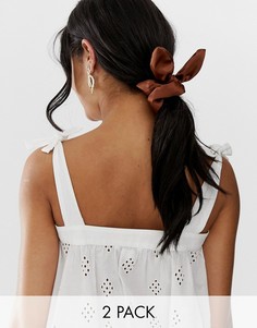 2 атласные резинки для волос с бантиками ASOS DESIGN - Мульти