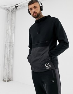 Oversize-худи с нейлоновой вставкой Calvin Klein Performance - Черный