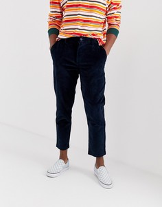 Темно-синие облегающие вельветовые брюки Pull&Bear - Темно-синий