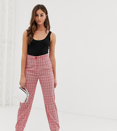 Брюки в красную клетку PrettyLittleThing - Красный