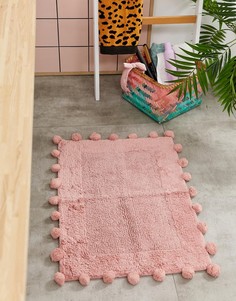 Розовый коврик для ванной с помпонами ASOS SUPPLY - Розовый