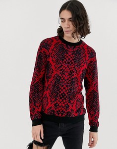 Джемпер со змеиным рисунком ASOS DESIGN - Розовый