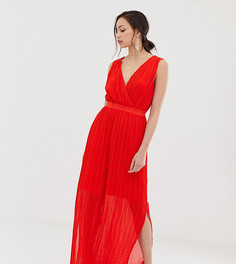 Плиссированное платье макси с запахом Y.A.S Tall - Красный