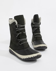 Черные водонепроницаемые кожаные ботинки Sorel Out N About Plus Tall - Черный
