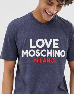 Футболка с логотипом Love Moschino - Синий