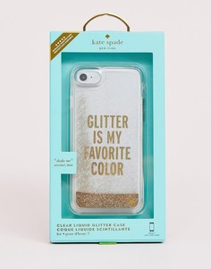 Чехол для iPhone 8/7/6s с блестками Kate Spade - Золотой