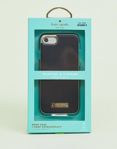 Чехол для iPhone 8 и 7 из сафьяновой кожи Kate Spade - Черный