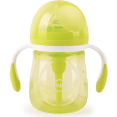 Бутылочка Happy Baby антиколиковая с ручками и силиконовой соской 180 мл. 10019 LIME
