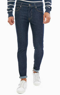 Синие зауженные джинсы с контрастной строчкой United Colors of Benetton