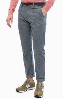 Синие брюки чиносы с ремнем TOM Tailor