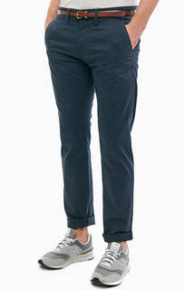 Синие брюки чиносы с ремнем TOM Tailor