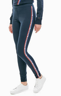 Синие хлопковые леггинсы с принтом Tommy Hilfiger