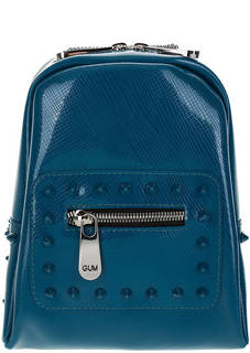 Маленький синий рюкзак с выделкой под рептилию GUM Gianni Chiarini Design