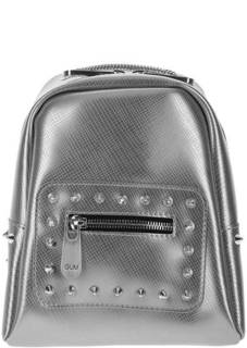 Маленький серебристый рюкзак с выделкой под рептилию GUM Gianni Chiarini Design
