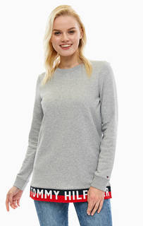 Хлопковый серый свитшот с круглым вырезом Tommy Hilfiger