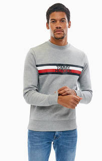 Серый хлопковый свитшот с принтом Tommy Hilfiger