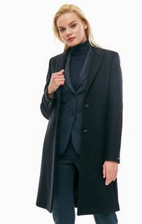 Черное шерстяное пальто в классическом стиле Tommy Hilfiger
