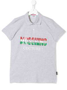 Moschino Kids рубашка-поло с принтом логотипа