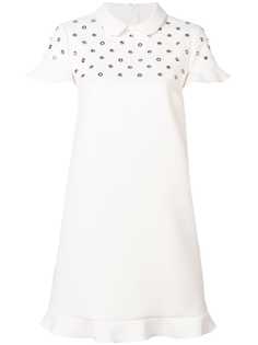 Red Valentino платье прямого кроя с баской и люверсами