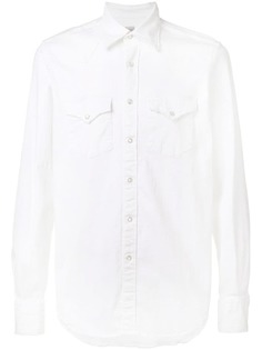 Eleventy состаренная джинсовая рубашка