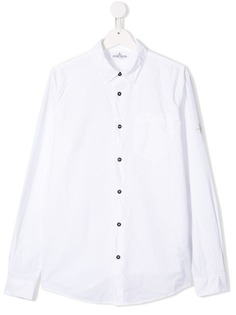 Stone Island Junior рубашка с контрастными пуговицами