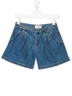 Alberta Ferretti Kids джинсовые шорты с заклепками