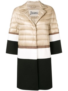 Herno пальто с контрастными пуховыми панелями
