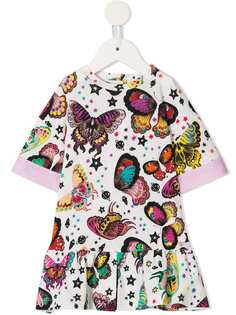 Roberto Cavalli Junior butterfly print flared dress